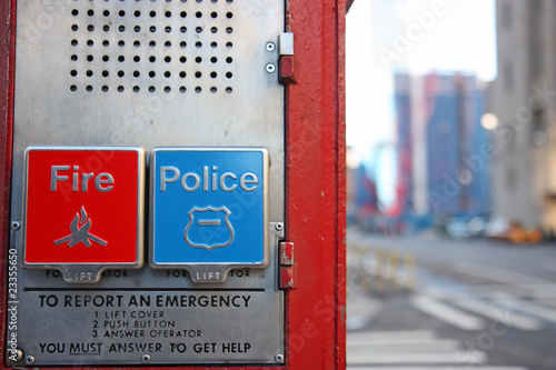 Emergency box for the fire and police departments in New York