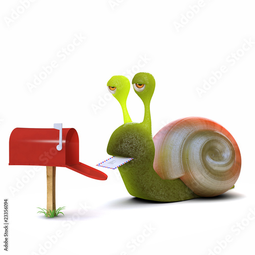 фотографія 3d Snail gets a letter