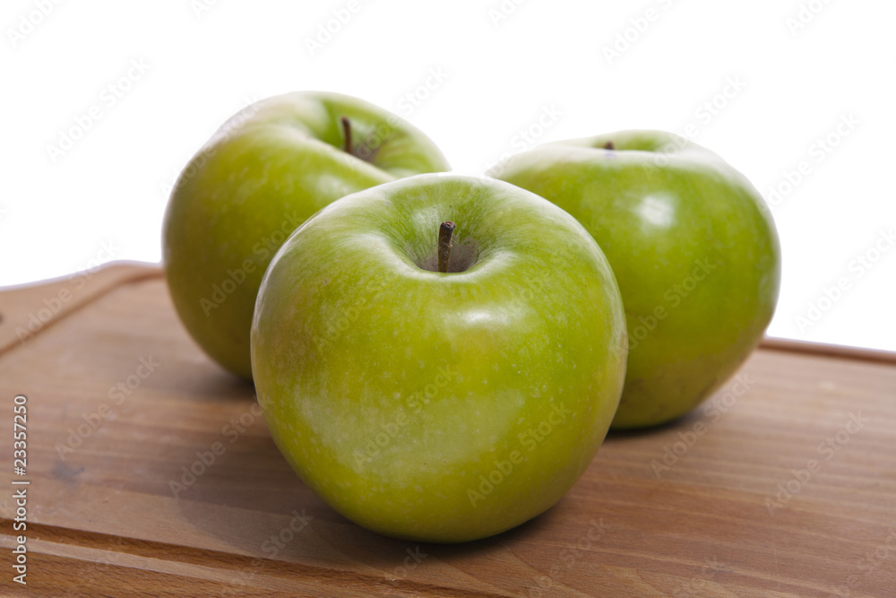 Apple on cutting board