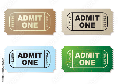 admit one ticket set