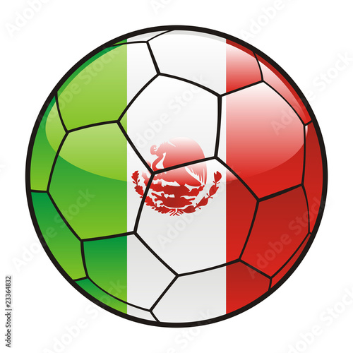 flag of Mexico on soccer ball - world cup 2010