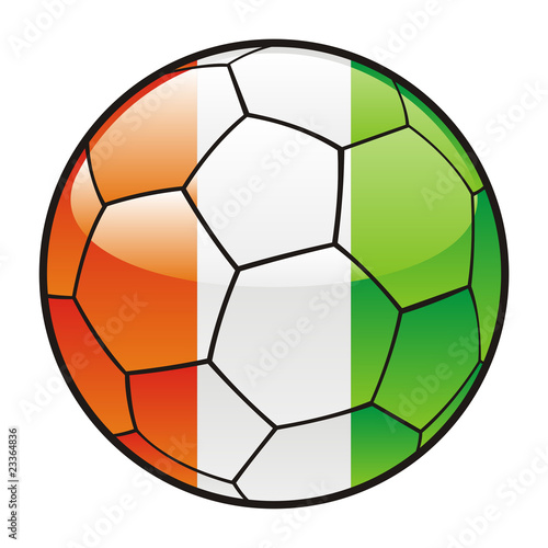 flag of Ivory Coast on soccer ball - world cup 2010