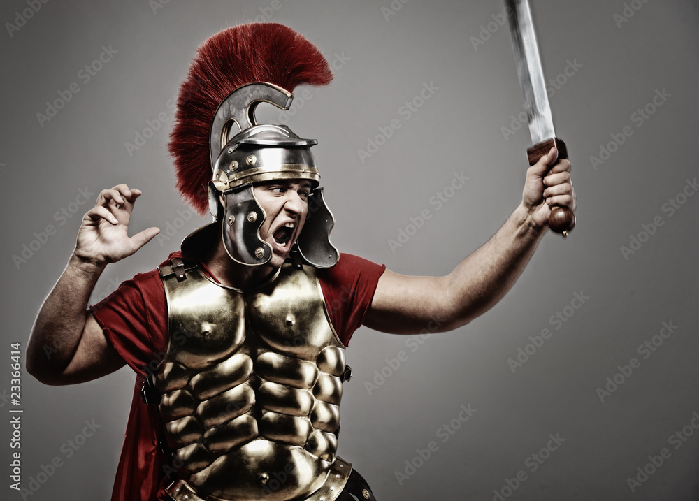 Naklejka premium Legionary soldier ready for a war