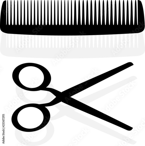 Scissors and comb
