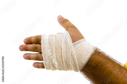 Bandaged hand