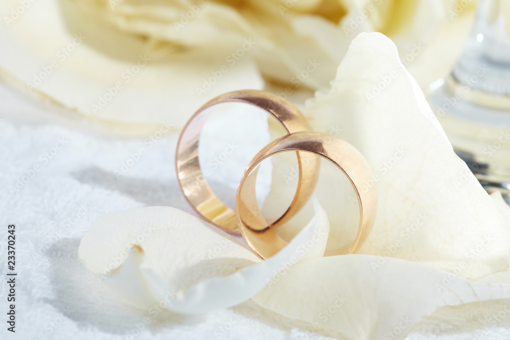 golden rings and rose petals golden rings and rose petals