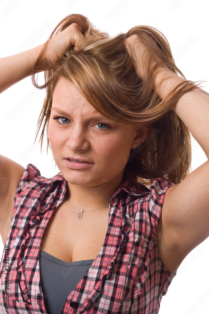 Obraz premium stressed young women.