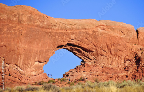 evening time in Arches Canyon, window arch. Utah. USA