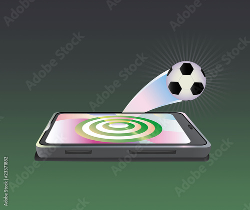 Mobile with soccer ball. Vector ilustration.