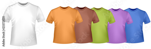 Colored polo shirts. Photo-realistic vector.