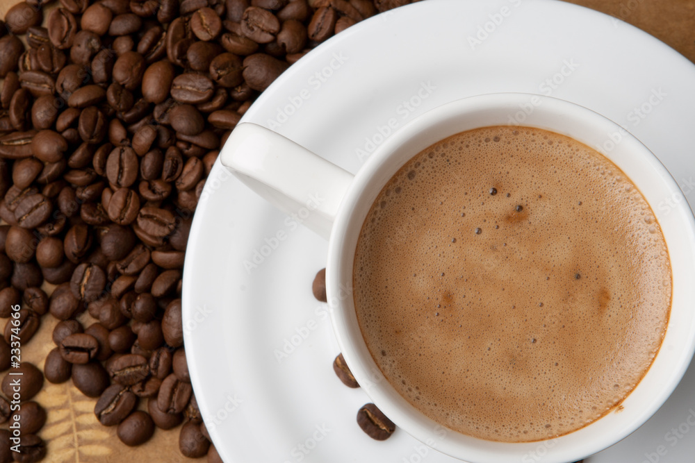 Obraz premium coffee cup and grain