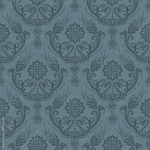 Luxury seamless grey floral wallpaper