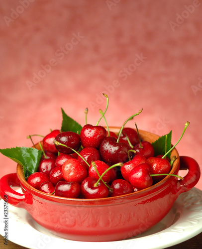 Bowl of cherries photo