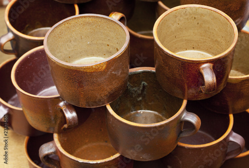 background earthenware mugs