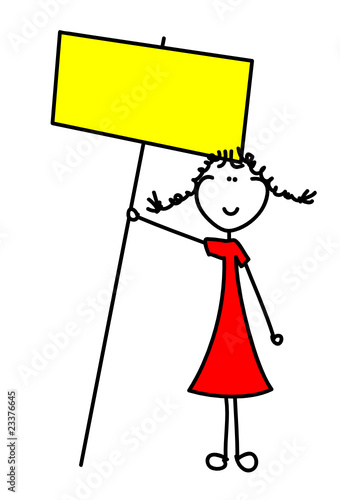 Mädchen mit Schild