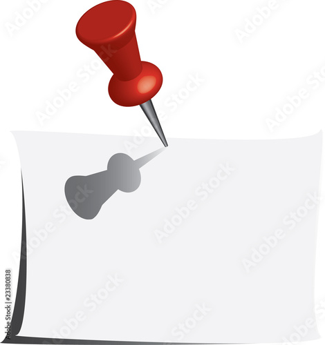 pin rojo sobre papel en blanco en 3D