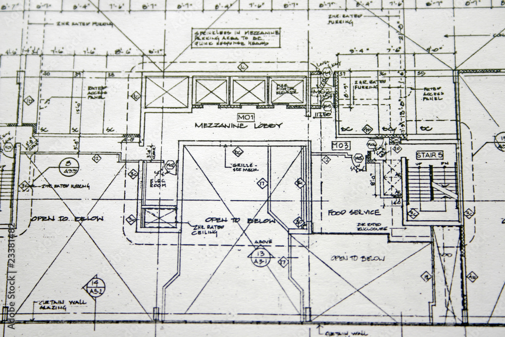 A detail closeup view of floor plan drawing. A detail closeup view of floor plan drawing.