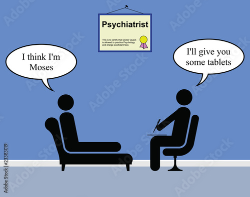 On the Psychiatrist couch with Doctor Quack and Moses