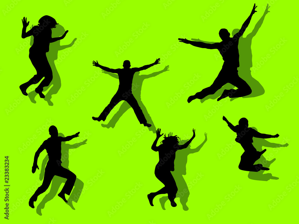 Fototapeta premium Springende Teenager - Silhouetten