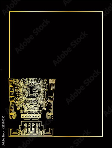 the gold vector mayan and inca tribal symbols