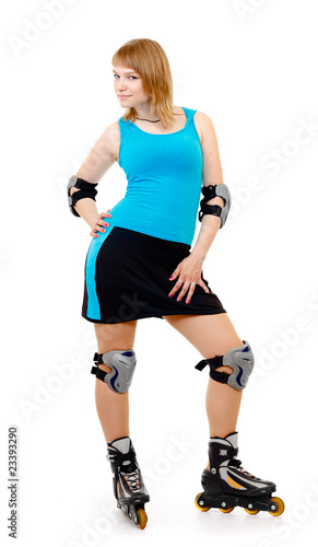 pretty woman on roller skates