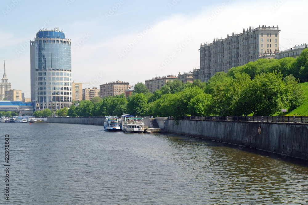 Embankment, the river is Moscow