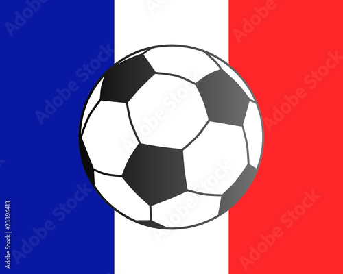 Fahne von Frankreich und Fu  ball