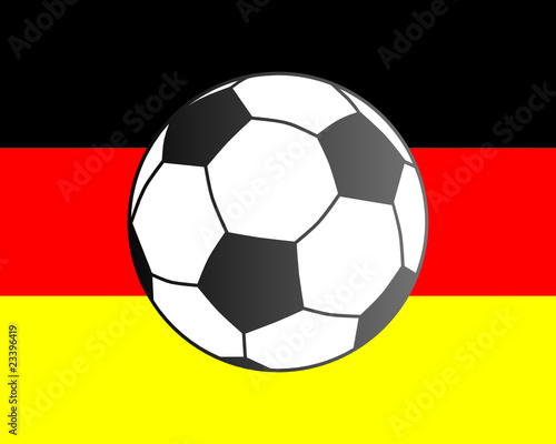 Fahne von Deutschland und Fu  ball