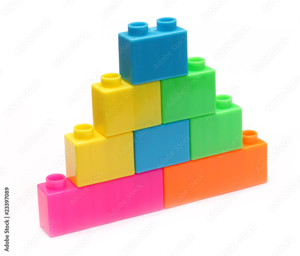 Plastic bricks make a structure Plastic bricks make a structure