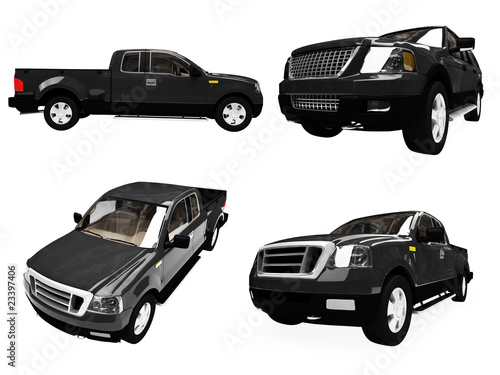 Collage of isolated car