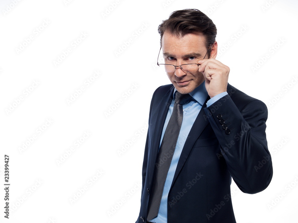 Man Portrait intellectual holding glasses Man Portrait intellectual holding glasses