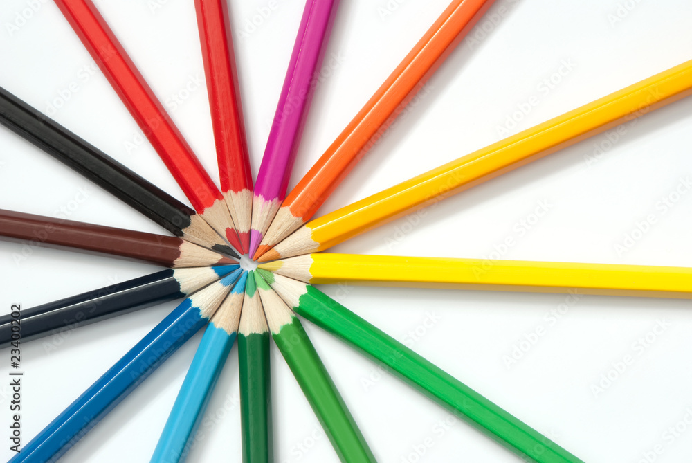 set of colored pencils
