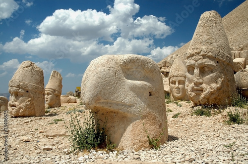 Monumental god heads on mount Nemrut, Turkey