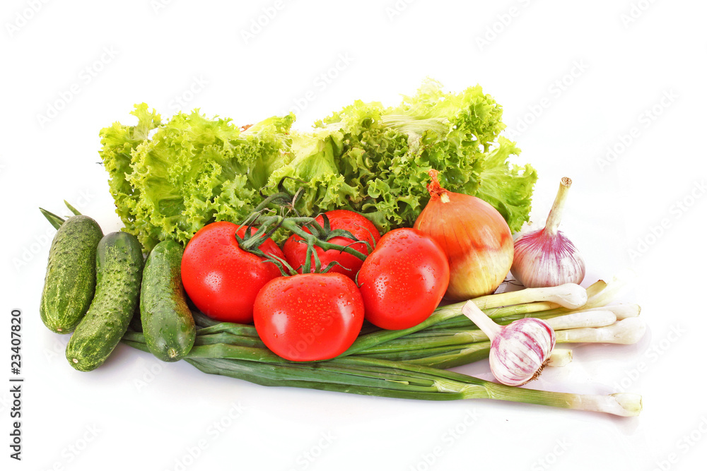 Fresh vegetables on white Fresh vegetables on white