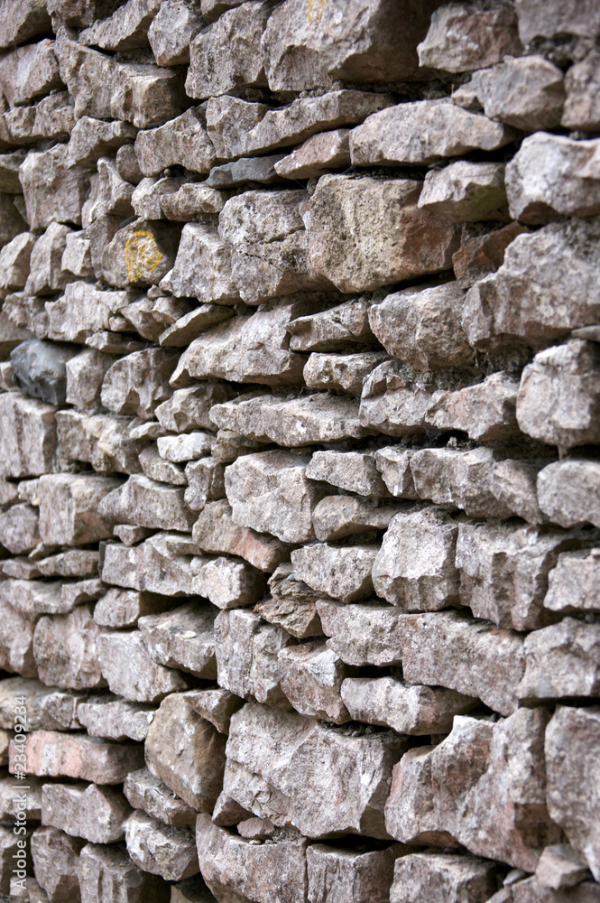 Obraz premium Dry Stone Wall - Side elevation