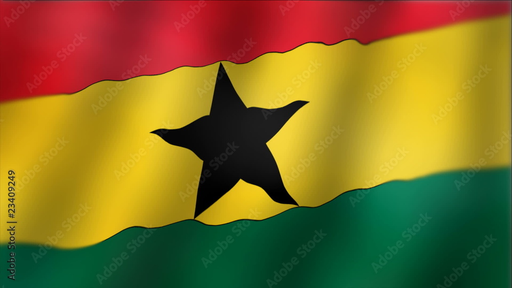 Ghana - waving flag detail
