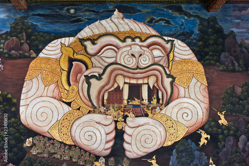 The Ramayana painting in Wat Phra Kaew