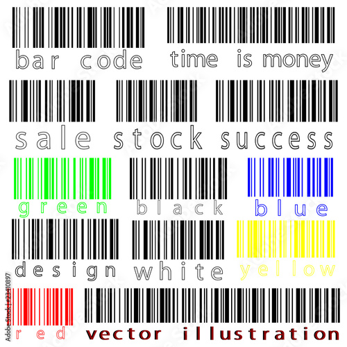 bar codes vector against white