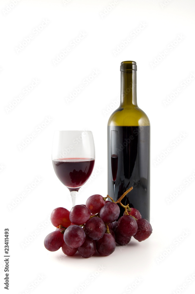 Grappolo d'uva e vino