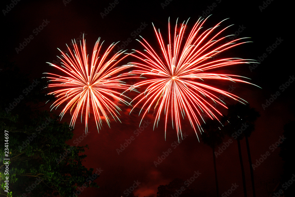 Firework of the Thai father's day,Nakhonrajsima Thailand Firework of the Thai father's day,Nakhonrajsima Thailand