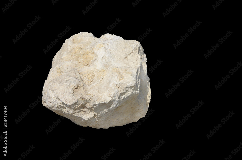 White Limestone isolated on black White Limestone isolated on black