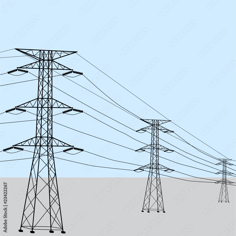 High voltage power lines-