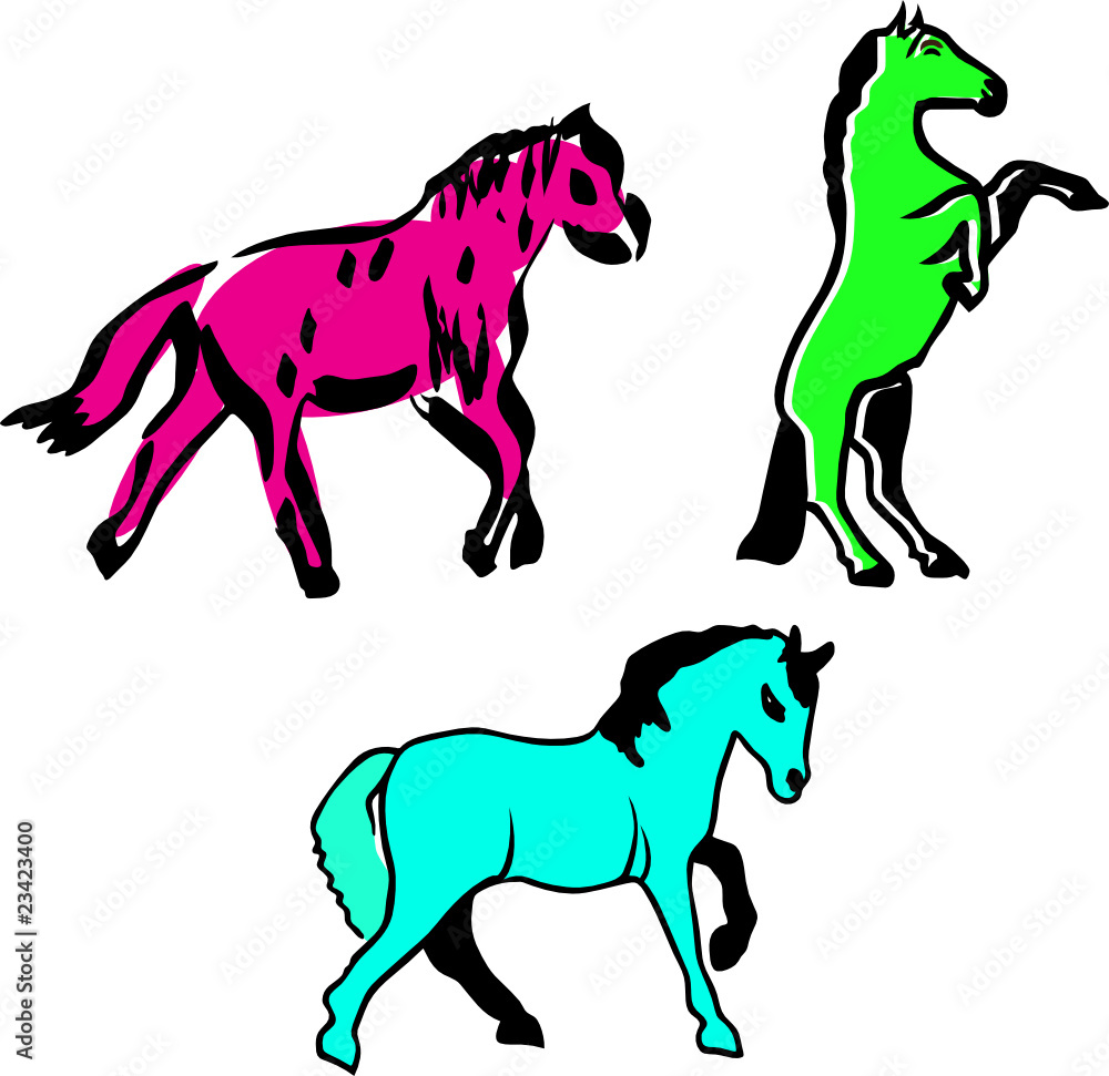 Fototapeta premium horses vector illustration