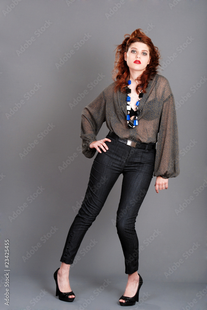 red head woman fashion model red head woman fashion model