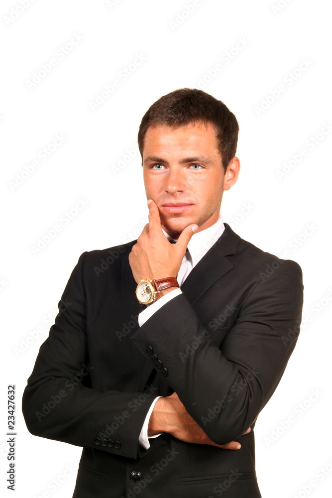 Thoughtful handsome business man Thoughtful handsome business man