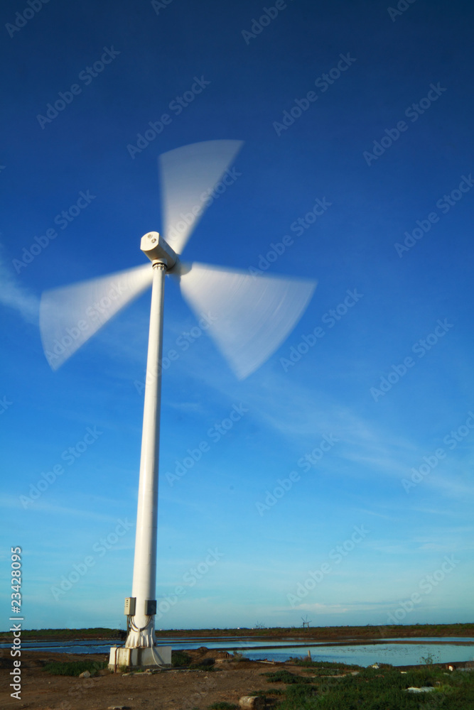 Motion wind turbines in windy day Motion wind turbines in windy day