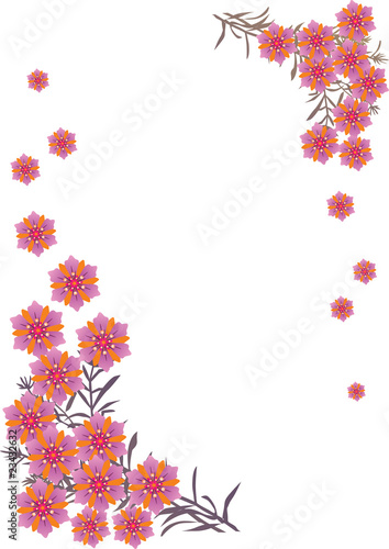 pink abstract floral corners