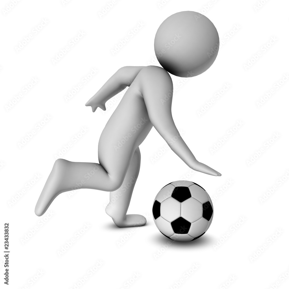 3d man with a football isolated over a white background 3d man with a football isolated over a white background