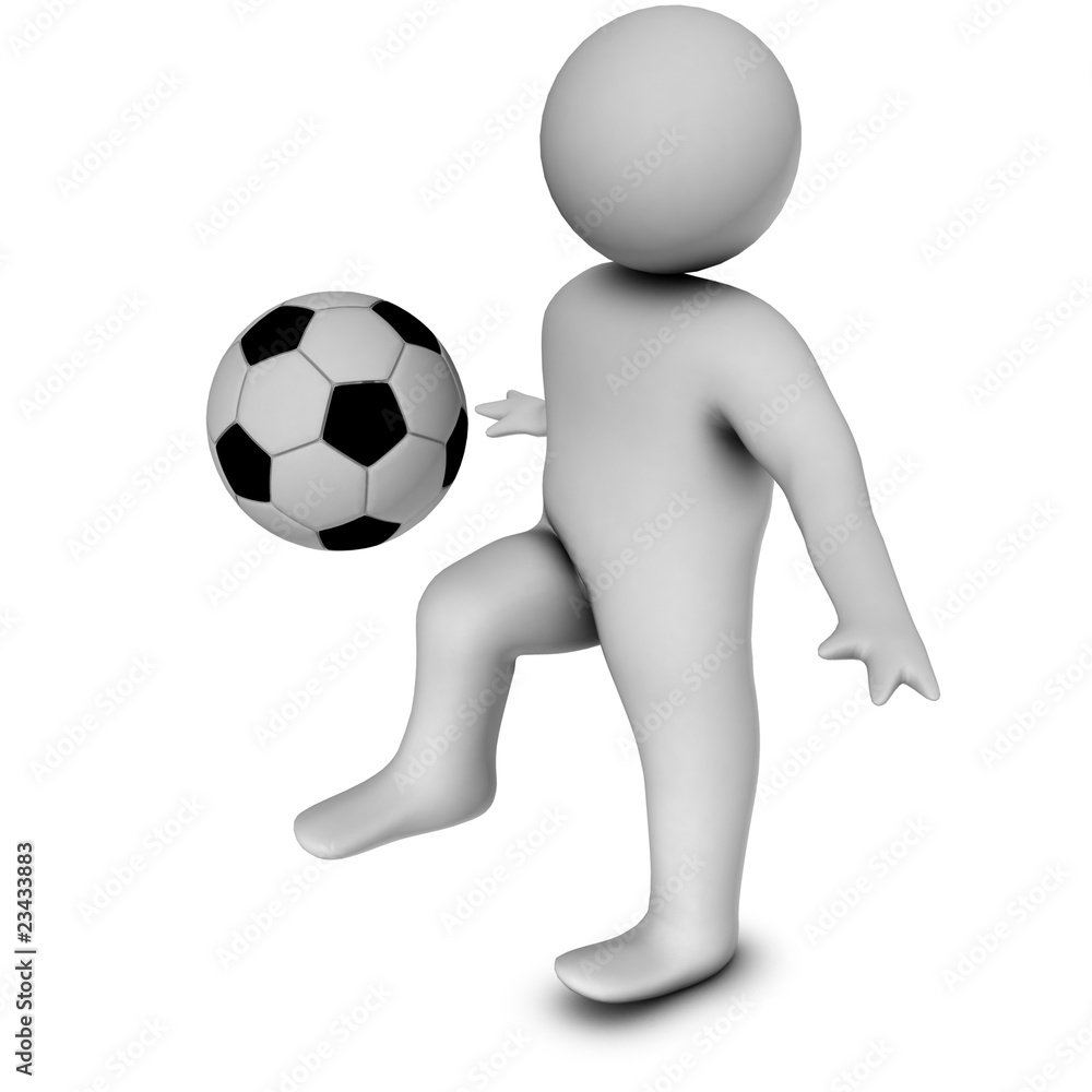 3d man with a football isolated over a white background 3d man with a football isolated over a white background