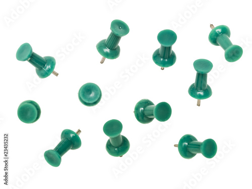 Green pushpins